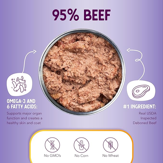 Health Extension Wet Dog Food, Gluten and Grain-Free, Healthy Natural Food Canned for Puppies, Include Beef Ingredient (12.5 Oz / 374 g)