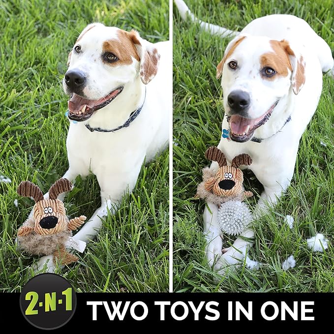 Hyper Pet Bumpy Palz 2-In-1 Interactive Dog Toys, Dog Chew Toys & Dog Puzzle Toy (Plush Dog Toy Exterior & Fun Squeaky Dog Ball Dog Toy Interior for Large Dogs, Medium Dogs & Small Dogs)