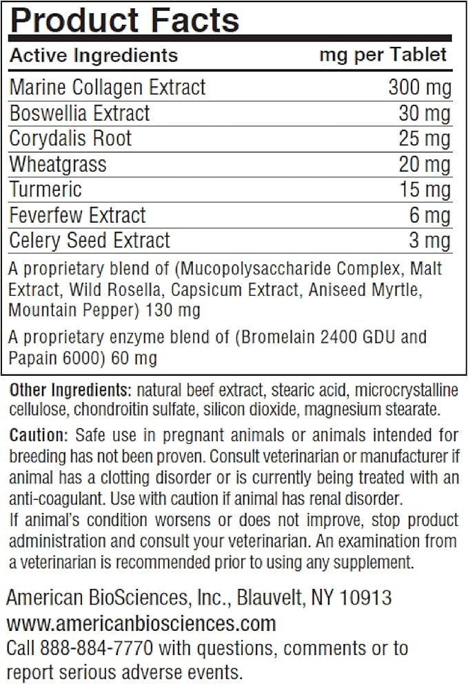 DGP, All-Natural Joint Supplement for Dogs - Joint Support with Turmeric, Boswellia Extract & More - Quick Effect for Immediate Mobility Support - 60 Chewable Pet Tablets