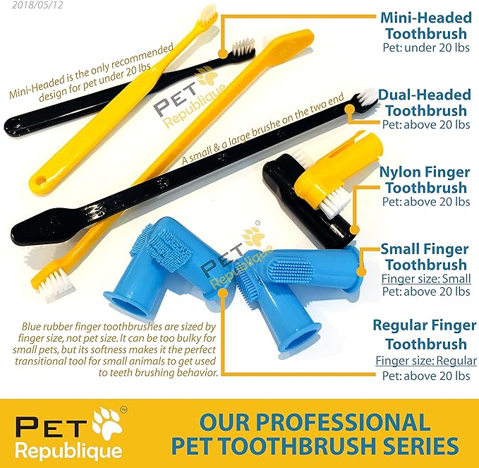 Mini Toothbrush for Cats and Dogs - Cat Toothbrush, Small Dog Toothbrush - Designed for Cat, Kitten, Puppy, and Small Dog Like Chihuahuas, Yorkshire, and Poodle (3 or 6 Count) (3)