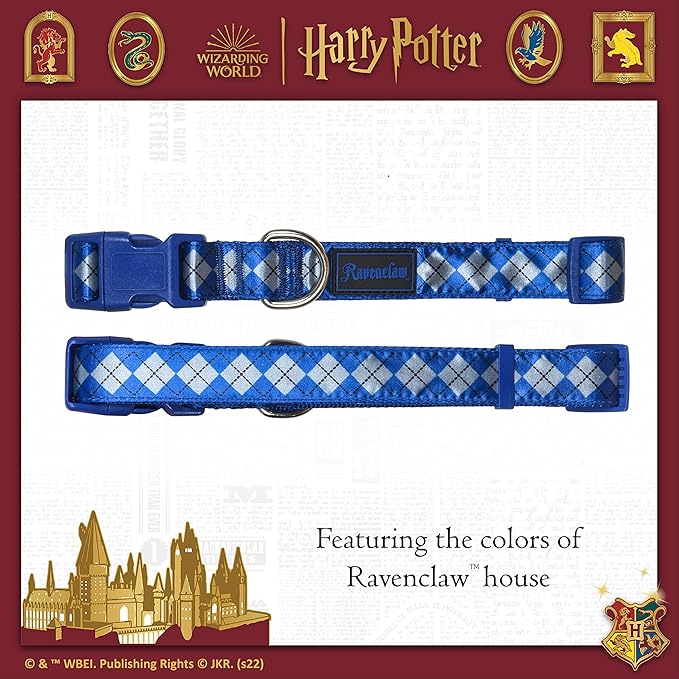 Harry Potter Ravenclaw Dog Collar in Size Large | Large Dog Collar, Harry Potter Dog Collar | Harry Potter Dog Apparel & Accessories for Hogwarts Houses, Ravenclaw