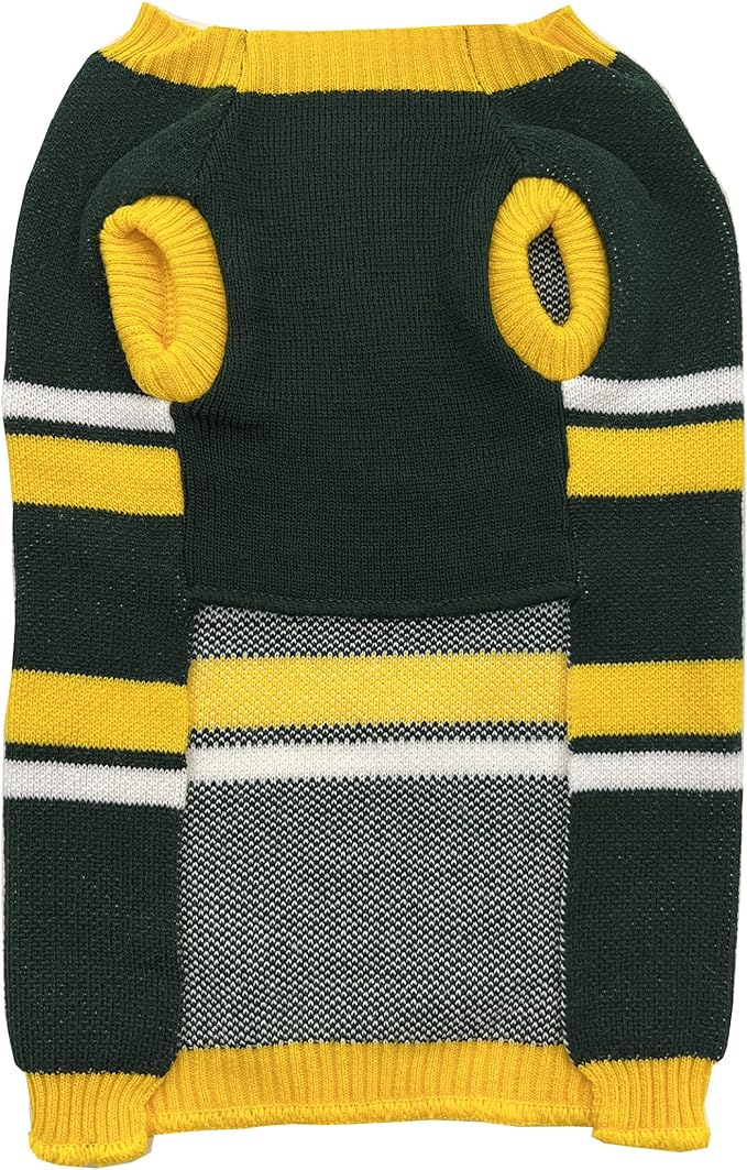 Pets First NFL Green Bay Packers Dog Sweater, Size Small. Warm and Cozy Knit Pet Sweater with NFL Team Logo, Best Puppy Sweater for Large and Small Dogs, Team Color (GBP-4179-SM)