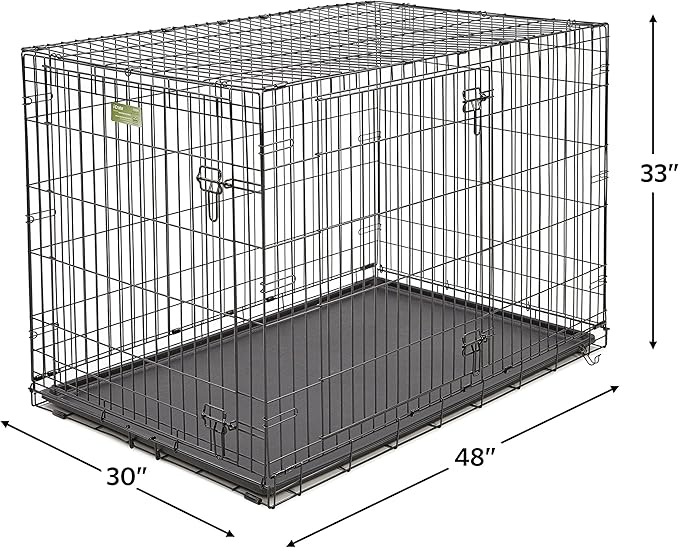 MidWest Homes for Pets iCrate Dog Crate Starter Kit | 48-Inch Dog Crate Kit Ideal for XL Dog Breesd (weighing 90 - 110 Pounds) || Includes Dog Crate, Pet Bed, 2 Dog Bowls & Dog Crate Cover