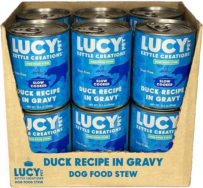 Lucy Pet Products Kettle Creations Duck Dog Stew Recipe in Gravy 12.5oz, 12 Count (Pack of 1)