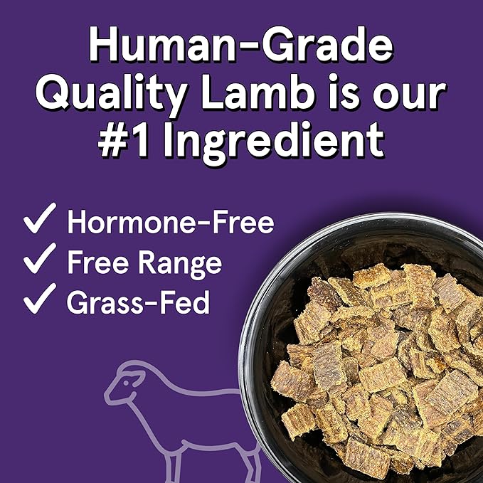 Real Meat Air Dried Dog Food w/ Real Lamb - Four 5lb Bag of USA-Crafted Grain-Free Real Meat Dog Food Sourced from Hormone-Free, Free-Range, Grass-Fed Lamb - Digestible, Natural, High Protein Lamb