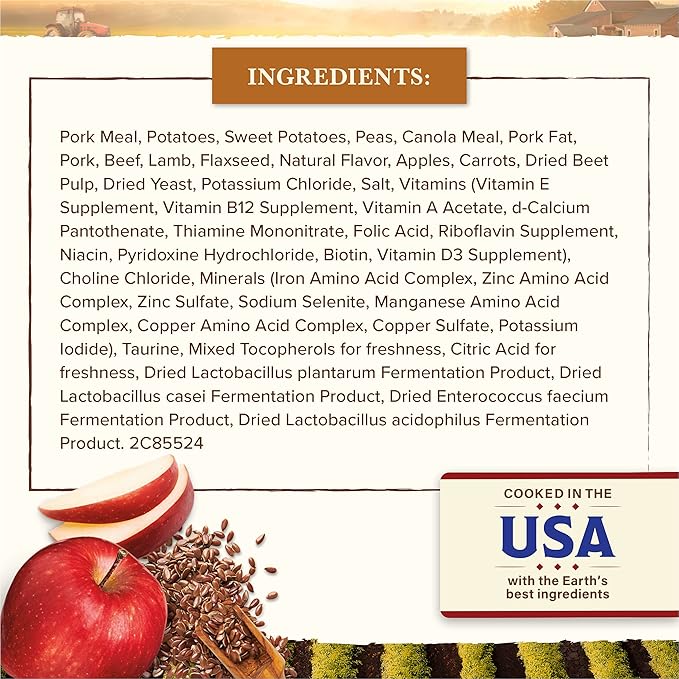 Whole Earth Farms Natural Grain Free Dry Kibble, Wholesome And Healthy Dog Food, Pork, Beef, And Lamb Recipe - 25 LB Bag