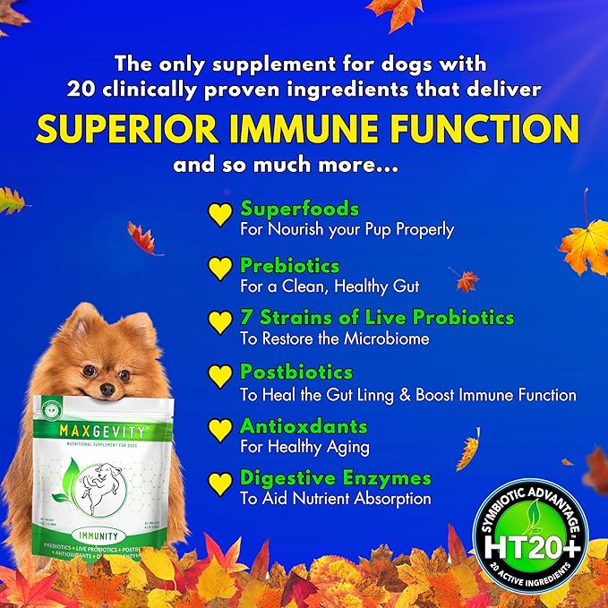MAXGEVITY Digestive and Immune Support Meal Topper with Superfoods, Live Probiotics, Pre & Postbiotics, Digestive Enzymes, and Antioxidants, Up to 90-Day Supply