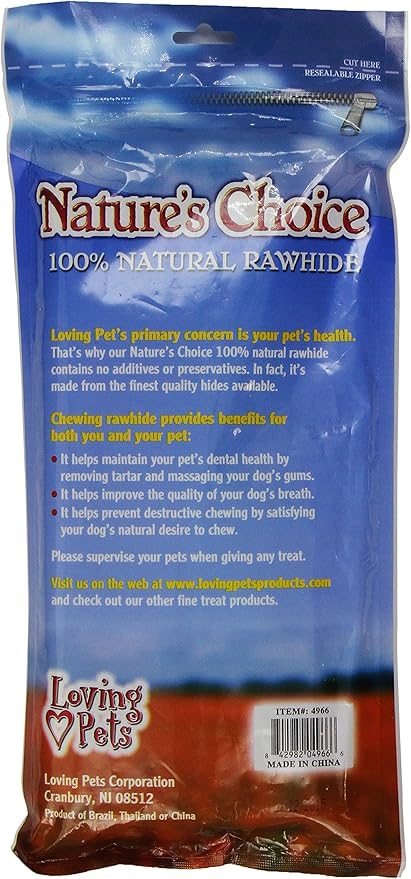 Loving Pets Nature's Choice 100% Natural Rawhide Munchy Sticks Value Pack, Dog Treat, 12" (Assorted Colors)