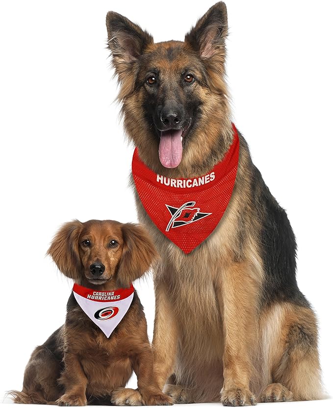 Pets First NHL CAROLINA HURRICANES BANDANA for DOGS & CATS, Large/X-Large. - Cute & Stylish Bandana! The Perfect HOCKEY FAN Scarf Bandana, great for Birthdays or any Party!