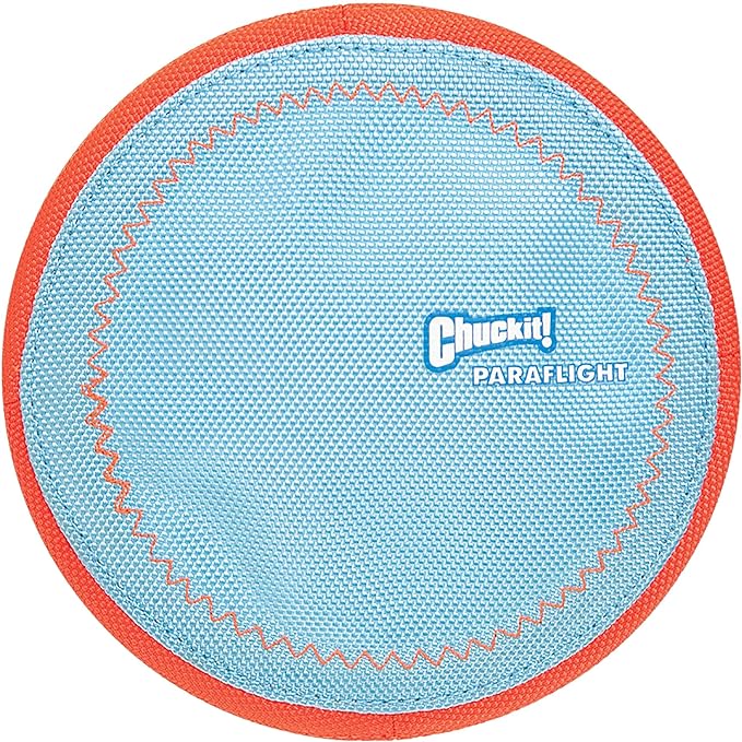 Chuckit! Paraflight Flying Disc Dog Toy, Small (6.75"), Orange and Blue