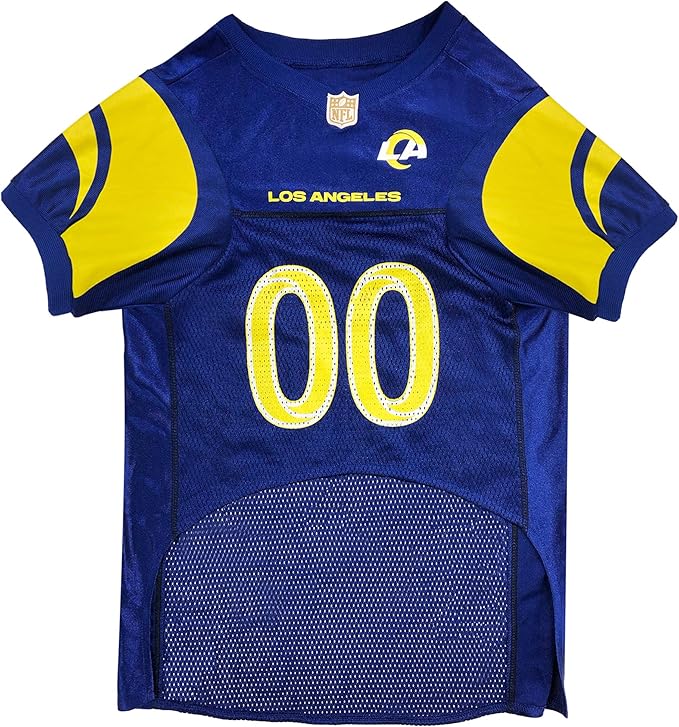 NFL Los Angeles Rams Dog Jersey, Size: Medium. Best Football Jersey Costume for Dogs & Cats. Licensed Jersey Shirt