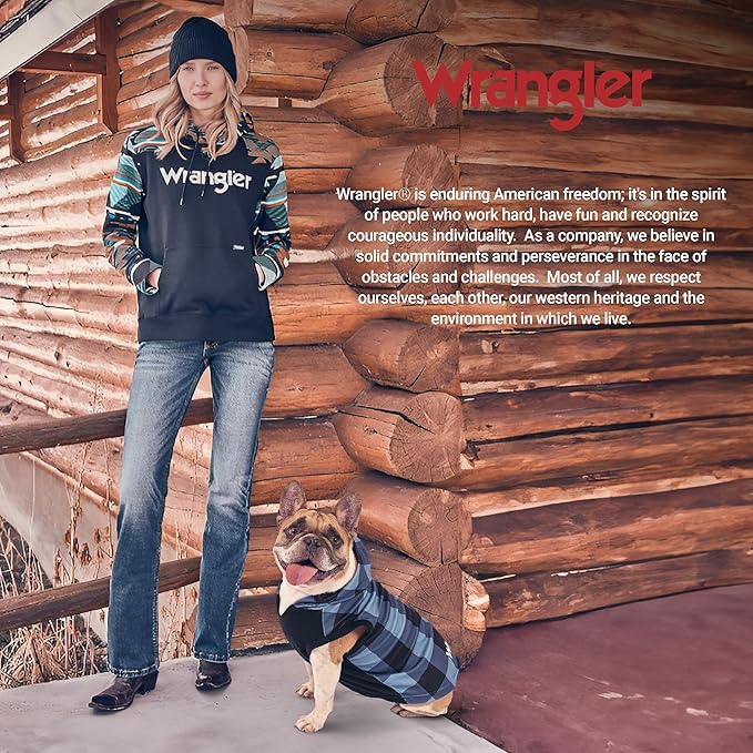 Wrangler Dog Hoodie – Fleece Dog Sweater with Leash Hole, Cold Winter Dog Sweatshirt for Small Medium & Large Size Dogs, Premium Dog Clothes, Fall Dog Sweaters Pullover Hoodie, Cozy Warm Dog Outfit