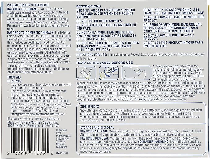 Hartz UltraGuard Pro Topical Flea & Tick Prevention for Cats & Kittens, Over 5 lbs 6 Monthly Treatments