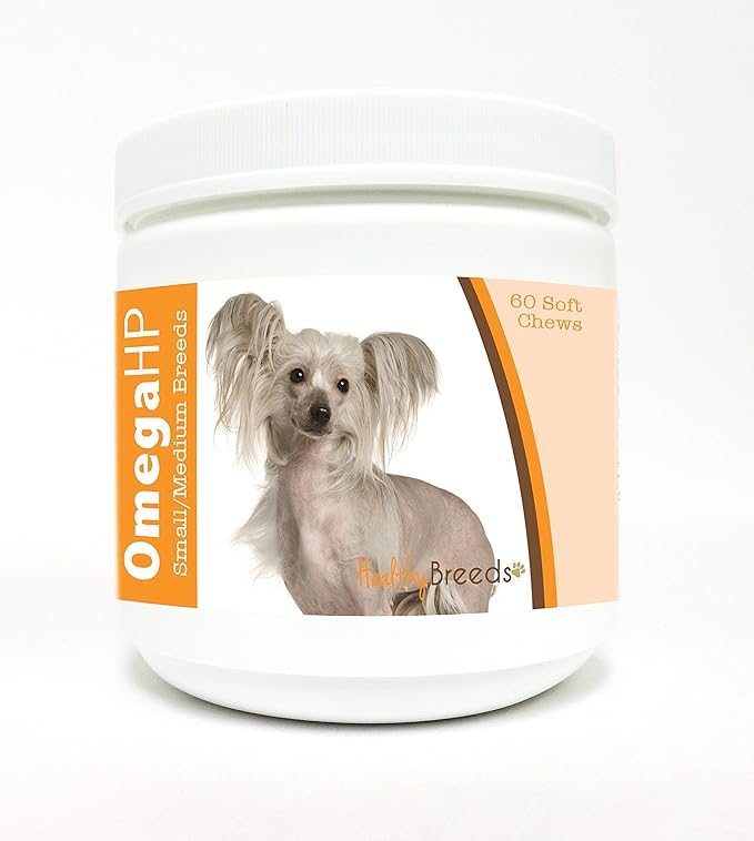 Healthy Breeds Chinese Crested Omega HP Fatty Acid Skin and Coat Support Soft Chews 60 Count