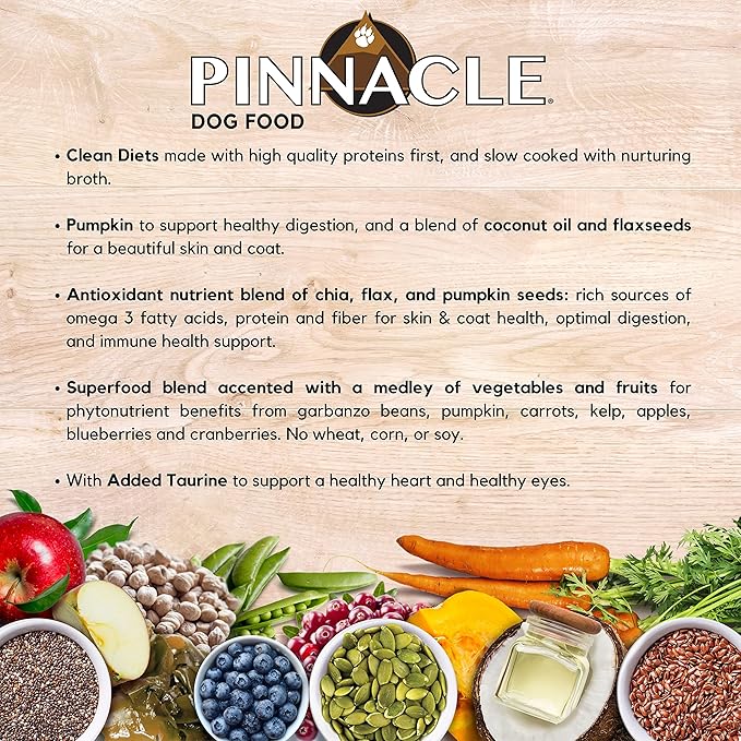 pinnacle pet Turkey & Pumpkin Dry Dog Food 4 lb, Infused with Broth