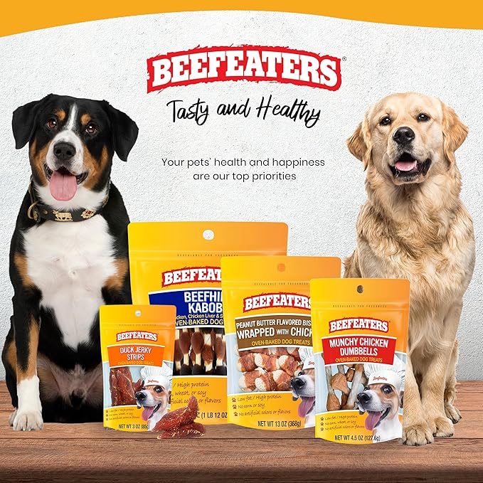 Beefeaters Dog Treats - Duck Jerky Strips 3oz, Case of 6 | Dog Food Real Duck #1 Ingredient | No Corn/Wheat/Soy/Gluten | High Protein & Low Fat | Dog Training Treats for All Dog Sizes