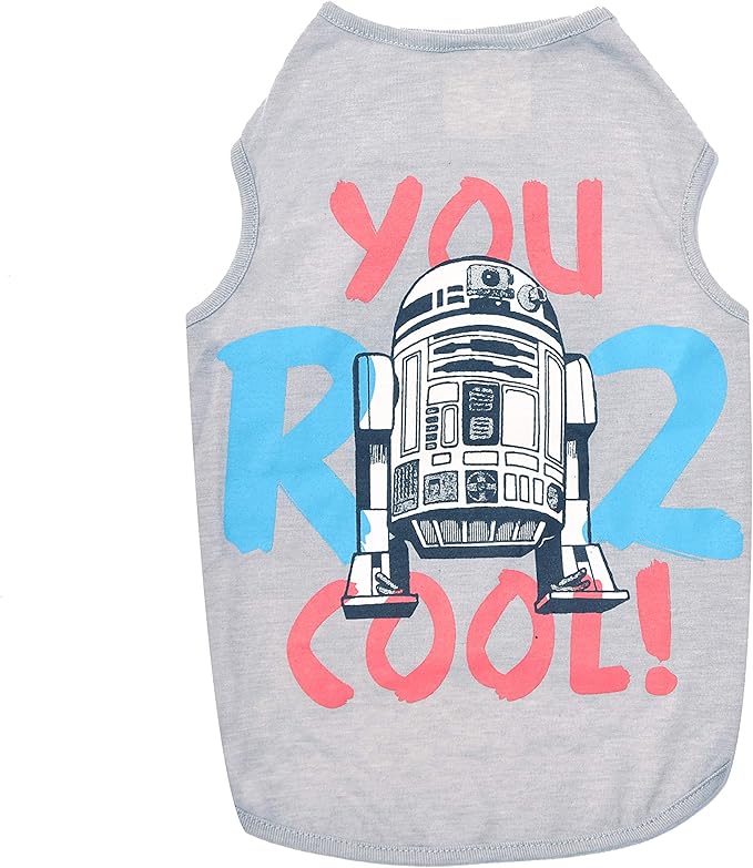 Star Wars for Pets 'You R2 Cool' Gray Dog Tank | Star Wars Dog Shirt for Medium Sized Dogs | Size Medium | Soft, Cute, and Comfortable Dog Clothing and Apparel