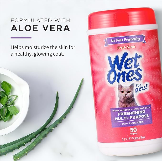 Wet Ones Mixed 13 Piece Bundle of Human & Cat Wet Wipes, Fresh Scent | 10 Packs Antibacterial Hand and Face Wipes, 20ct Plus 3 Packs for Pets Multipurpose Cat Wipes, 50ct