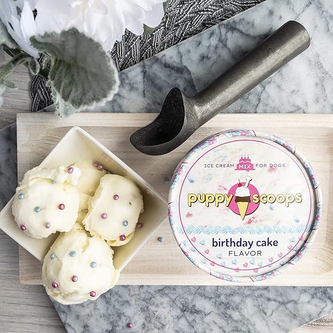 Dog Ice Cream Mix - Just Add Water and Freeze at Home, Powder Mix with Ice Cream Cup and Reusable Lid, Ice Cream Mix for Dogs by Puppy Scoops (Sprinkles), 5.65 oz Made in USA