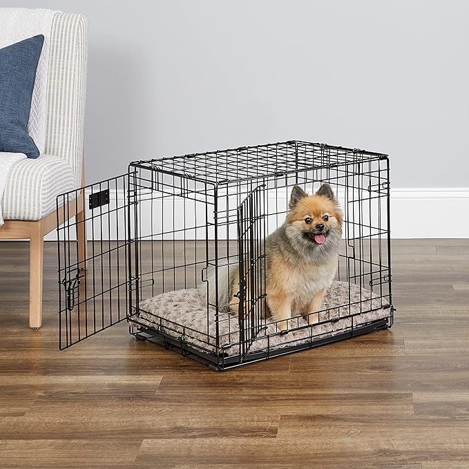 MidWest Homes for Pets Newly Enhanced Double Door iCrate Dog Crate, Includes Leak-Proof Pan, Floor Protecting Feet, Divider Panel & New Patented Features