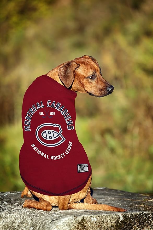 Pets First NHL Montreal Canadiens Tee Shirt for Dogs & Cats, X-Small. - are You A Hockey Fan? Let Your Pet Be an NHL Fan Too!