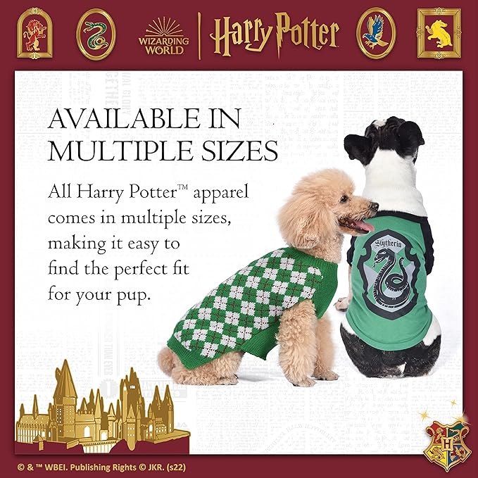 Harry Potter: Slytherin Pet Sweater - Size Small | Harry Potter Costumes for Dogs| Harry Potter Dog Apparel & Accessories for Hogwarts Houses, Slytherin Green