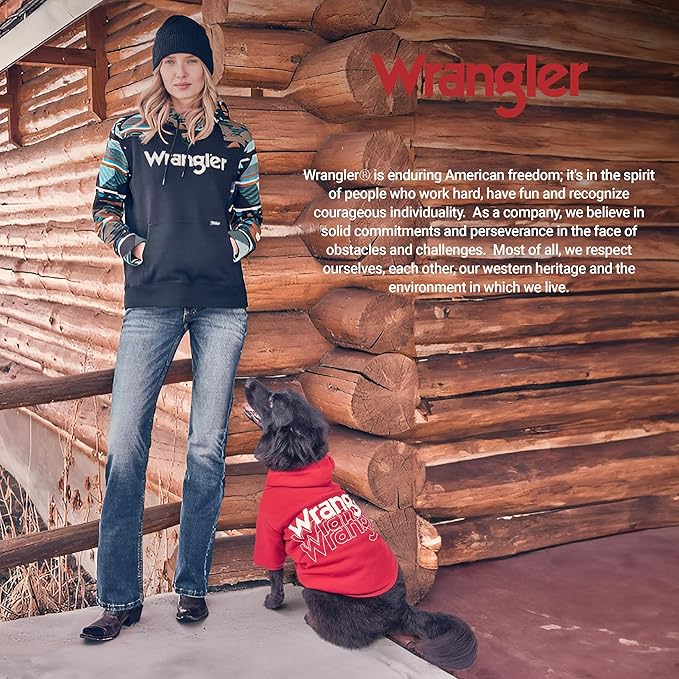 Wrangler Dog Hoodie – Fleece Dog Sweater with Leash Hole, Cold Winter Dog Sweatshirt for Small Medium & Large Size Dogs, Premium Dog Clothes, Fall Dog Sweaters Pullover Hoodie, Cozy Warm Dog Outfit