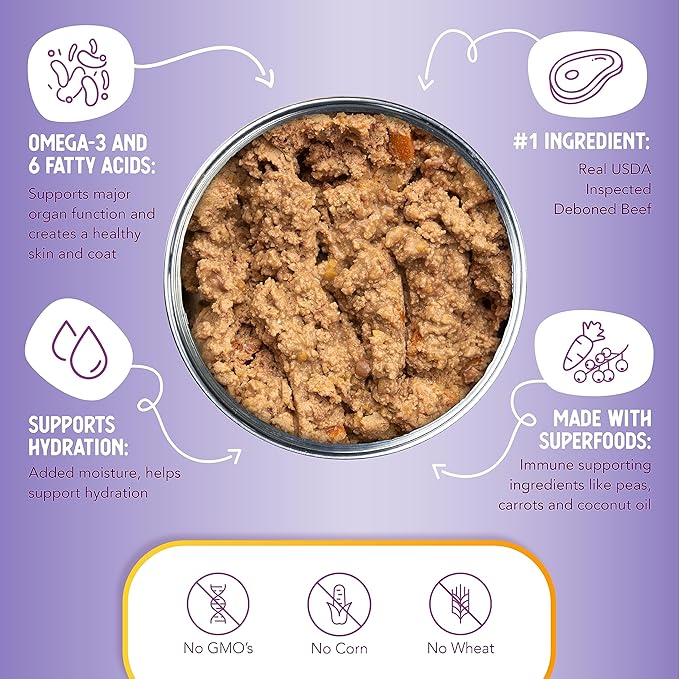 Health Extension Dog Food, New York Style Beef Recipe - 12.5 oz, Grain Free, Added Vitamins and Minerals, for All Life Stages, Vet Formulated, Improve Gut Health, Immune Support (Case of 12 Cans)