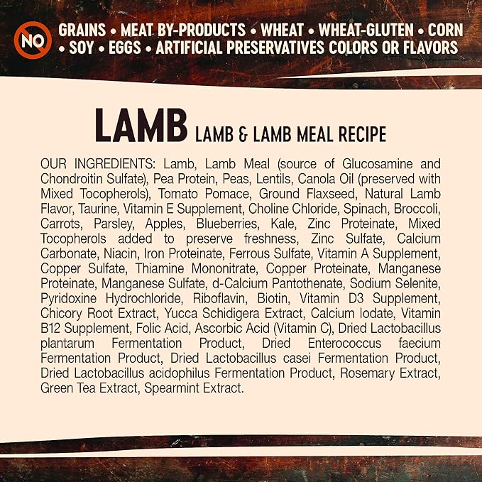 Wellness Core Natural Grain Free Dry Dog Food, Lamb, 4-Pound Bag