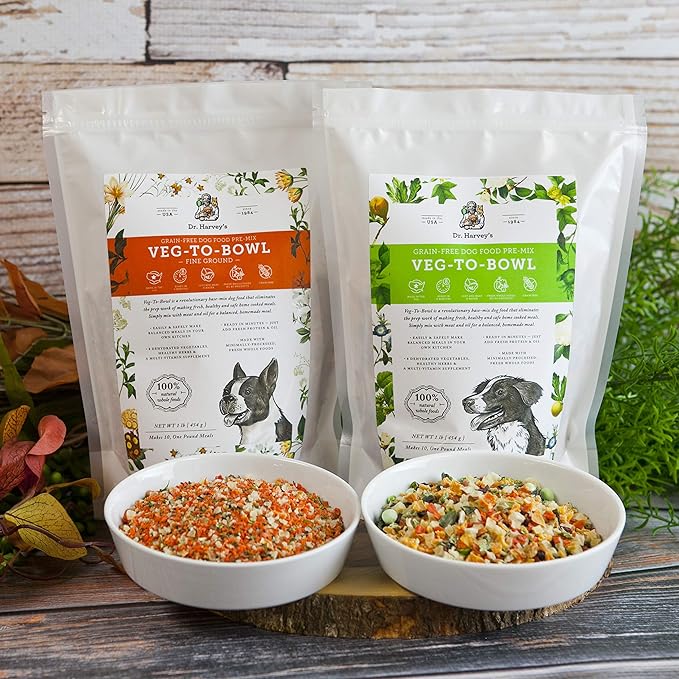 Dr. Harvey's Veg-to-Bowl Fine Ground Dog Food, Human Grade Dehydrated Base Mix for Dogs, Grain Free Holistic Mix for Small Dogs Trial Size (6.5 oz)