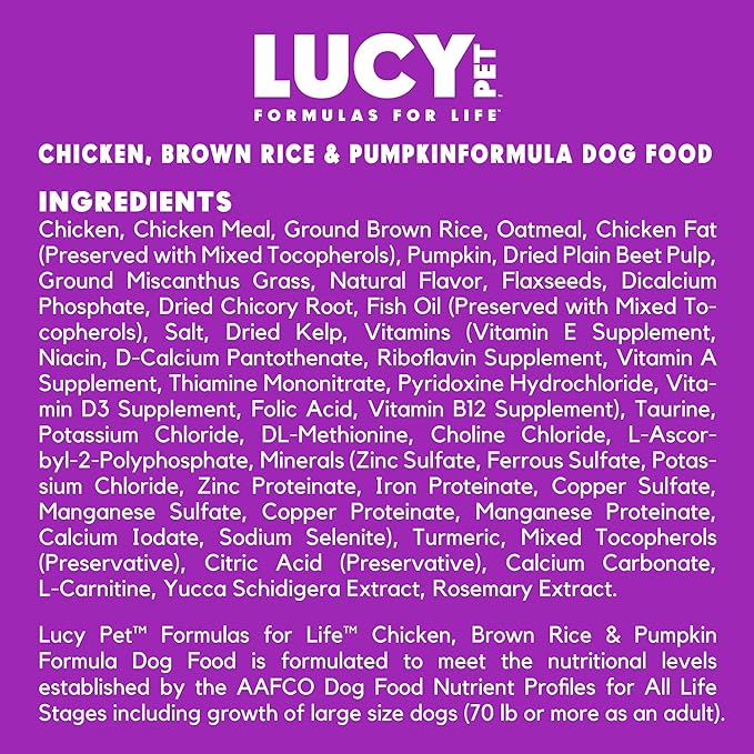 Lucy Pet Products Chicken, Brown Rice & Pumpkin LID Small Bites Dog Food 4.5lb