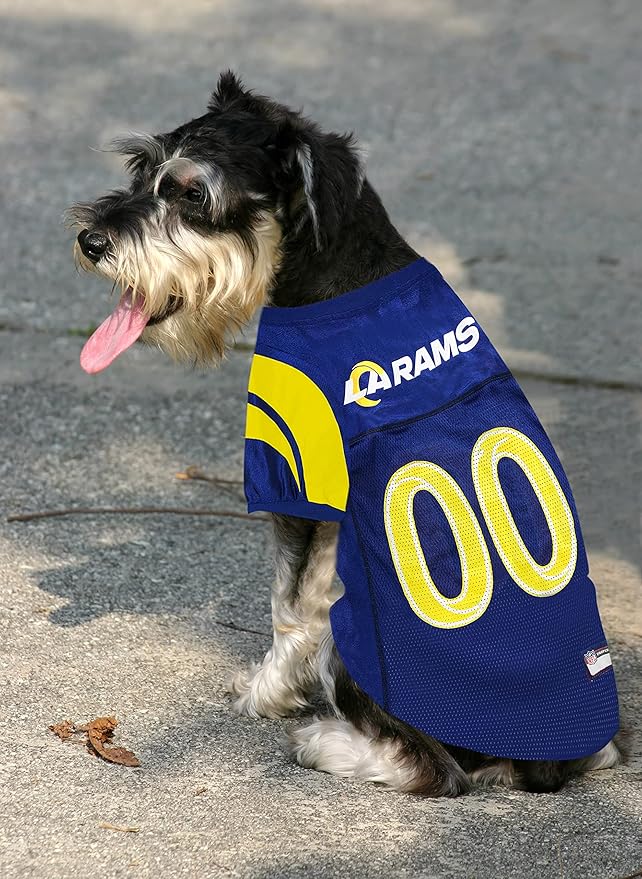 NFL Los Angeles Rams Dog Jersey, Size: Medium. Best Football Jersey Costume for Dogs & Cats. Licensed Jersey Shirt