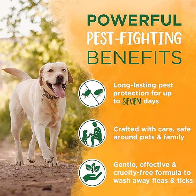 TropiClean Maximum Strength Natural Flea and Tick Dog Shampoo | Natural Flea and Tick Prevention for Dogs | Made in the USA | 1 gallon