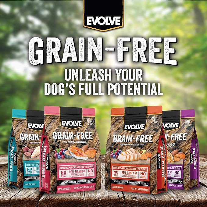 Evolve Grain Free Puppy Dog Food with Deboned Chicken, Sweet Potato & Berry, 14lb
