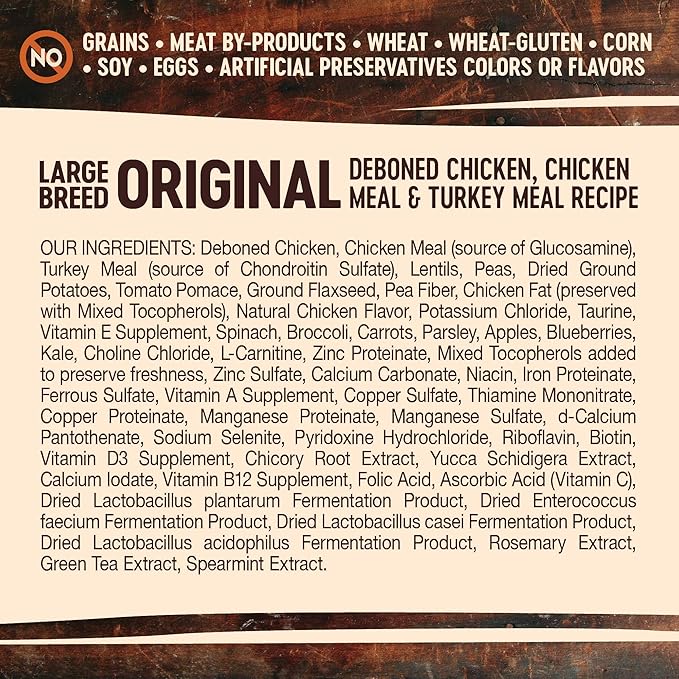 Wellness Natural Pet Food CORE Grain-Free High-Protein Large Breed Adult Dry Dog Food, Made in USA, With Glucosamine & Chondroitin to Support Joint Health (26-Pound Bag)