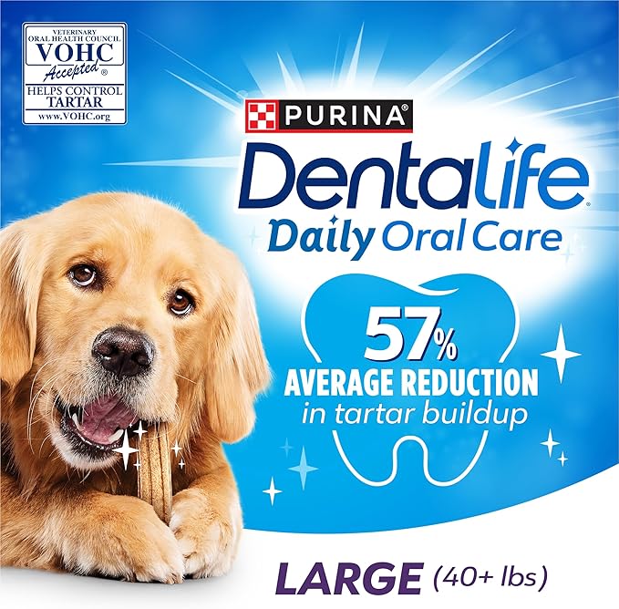 Purina Dentalife Daily Oral Care Chicken Flavor Large Breed Dog Dental Chews - 7 ct. Pouch