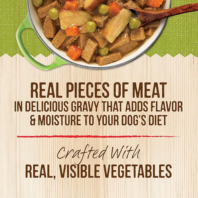Merrick Kitchen Comforts Healthy Natural Canned Adult Dog Food with Gravy, Shepherd’s Pie with Lamb and Rice - (Pack of 12) 12.7 oz. Cans