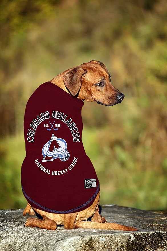Pets First NHL Colorado Avalanche Tee Shirt for Dogs & Cats, X-Small. - are You A Hockey Fan? Let Your Pet Be an NHL Fan Too!