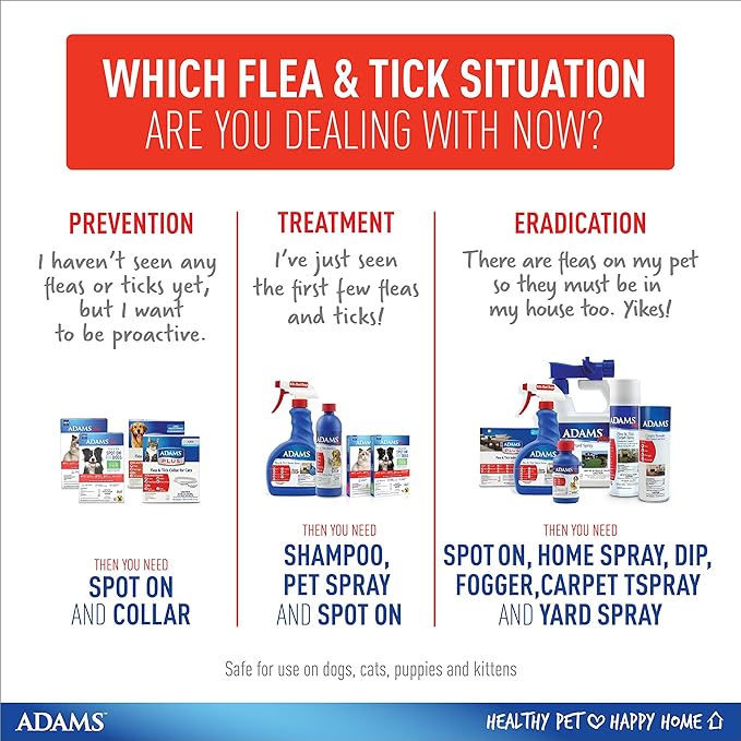 Adams Flea & Tick Collar Plus for Dogs & Puppies |2 Pack |12-Month Protection |One Size Fits All Dogs & Puppies 12 Weeks and Older |Kills Fleas and Ticks |Repels Mosquitoes (excluding California)