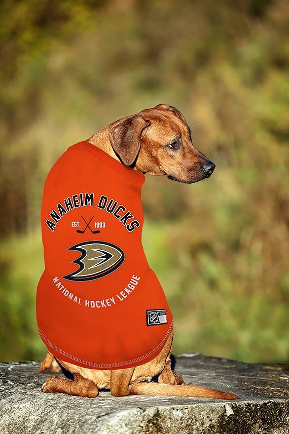 Pets First NHL Anaheim Ducks Tee Shirt for Dogs & Cats, Small. - are You A Hockey Fan? Let Your Pet Be an NHL Fan Too!