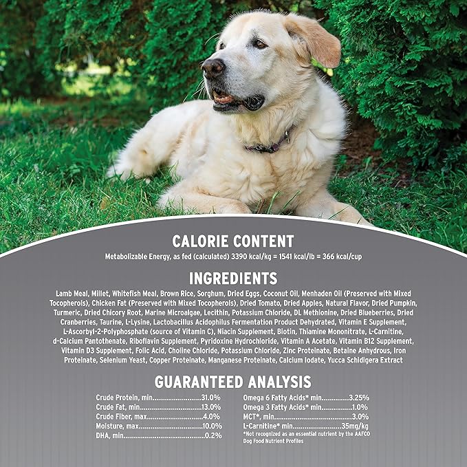 Annamaet Original Senior Dry Dog Food, (Lamb, Whitefish & Millet), 25-lb Bag