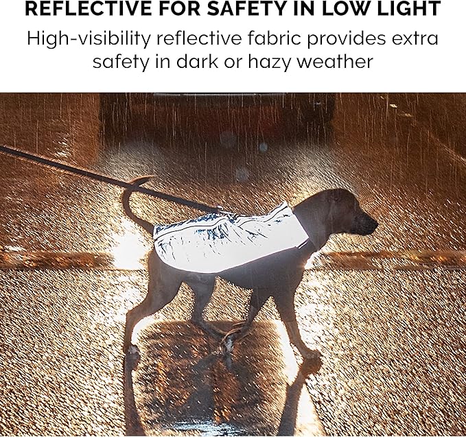 Furhaven Water-Repellent Medium Dog Coat, Washable & Reflective w/ Leash Access & Stretch Fabric - Pro-Fit Active Jacket - Chrome, Medium