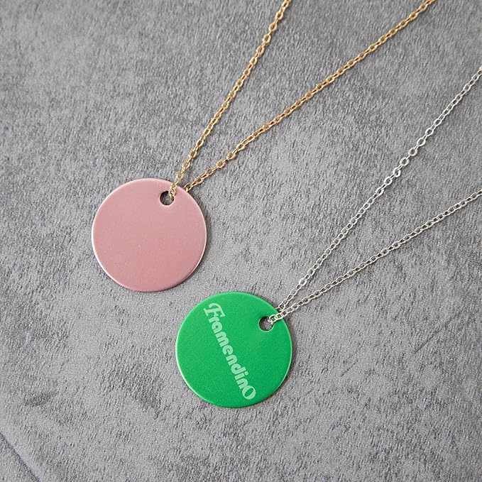 Framendino, 20 Pack Pet ID Tag Colorful Blank Round Double Sided Pets ID Tag Name Phone Number ID Tags Aluminum Charms for Dog Cat DIY Crafts Jewelry Making 25mm 10 Colors