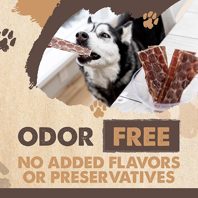Mighty Paw Naturals Beef Gullet Jerky for Dogs | 100% Natural Dog Jerky Treats for Large Dogs, Medium Pets & Small Breeds. Healthy Beef Jerky Dog Treats. Dog Treats Jerky Strips 14oz