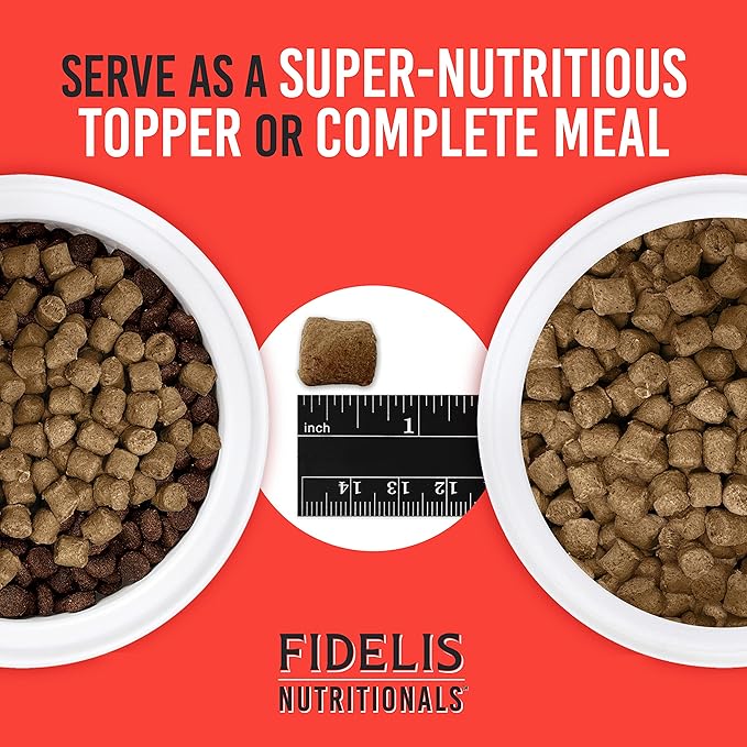 FIDELIS Freeze Dried Dog Food with Superfoods for Large Dog Breeds (8 oz) - Made in USA with Free Range Beef, Grain-Free, High Protein for Adult or Puppy