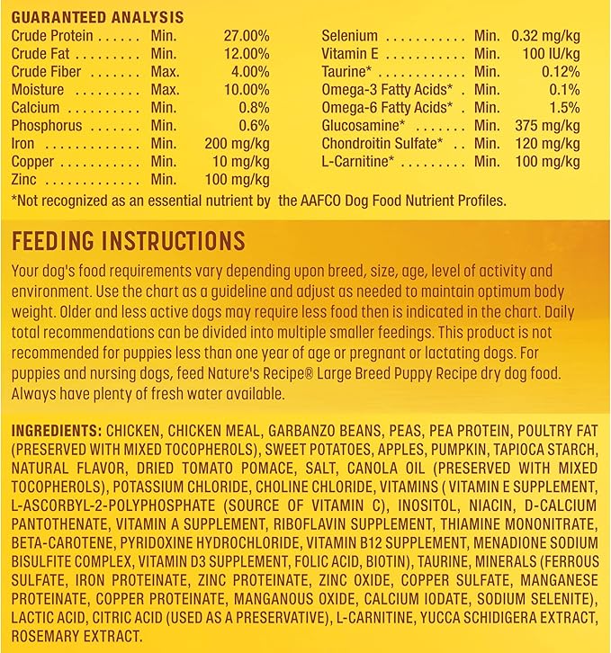 Nature's Recipe Grain Free Large Breed Chicken, Sweet Potato & Pumpkin 24 Pounds Dry Dog Food + Grain Free Chicken Recipes Variety Pack 2.75 Ounce (Pack of 24) Wet Dog Food Bundle