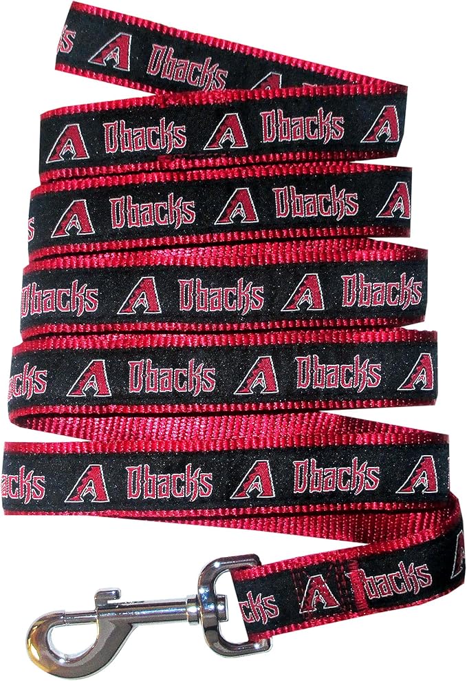 MLB PET Leash, Small, Arizona Diamondbacks Dog Leash, Baseball Team Leash for Dogs & Cats. A Shiny & Colorful Dog & Cat Leash with Emboridered Team Name/Logo Licensed by the MLB
