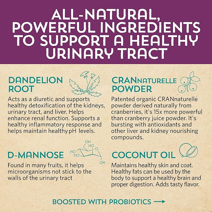 Kitty P. Freely Cat Urinary Supplement, Cranberry for Cats, Cat UTI & Cat Kidney Support Powder Probiotics for Cats, Made in USA (30 Days)