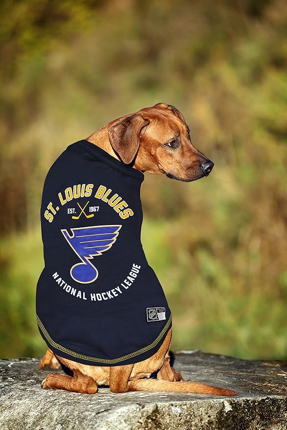 Pets First NHL St.Louis Blues Tee Shirt for Dogs & Cats, Small. - are You A Hockey Fan? Let Your Pet Be an NHL Fan Too!