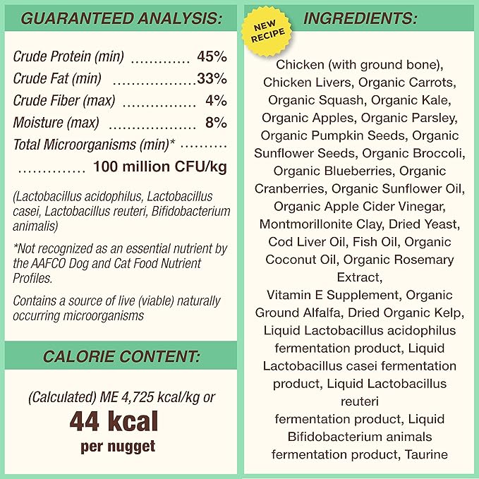 Primal Freeze Dried Dog Food Nuggets, Chicken; Complete & Balanced Meal; Also Use as Topper or Treat; Premium, Healthy, Grain Free, High Protein Raw Dog Food, 5.5 oz